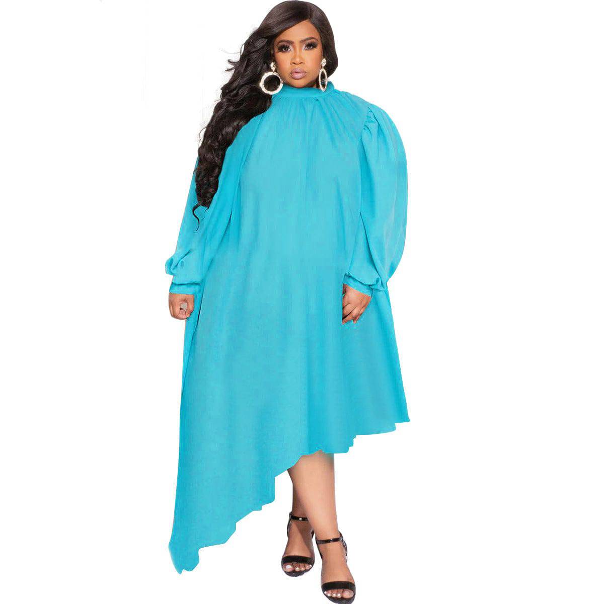 Casual Long Sleeve Solid Color Dress - Clothing Personality