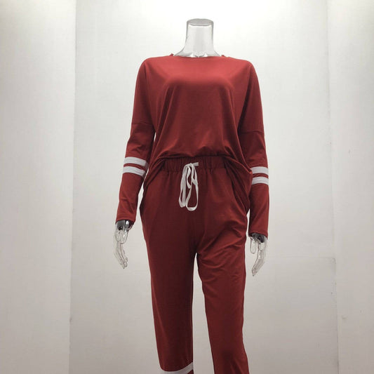 Women's Clothing Plus Size Loose-fitting Solid Color Long Sleeves Casual Suit - Clothing Personality