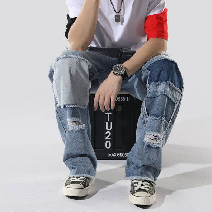 Ins French Overalls Men's Baggy Daddy Pants - Clothing Personality