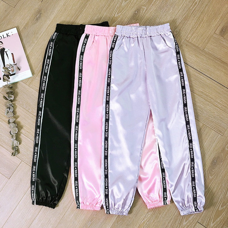 Webbing wide-leg pants