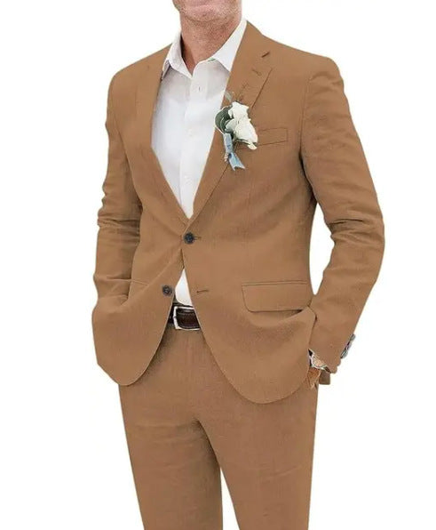 Fashion Casual Men's Suit Linen Slim Fit - Clothing Personality