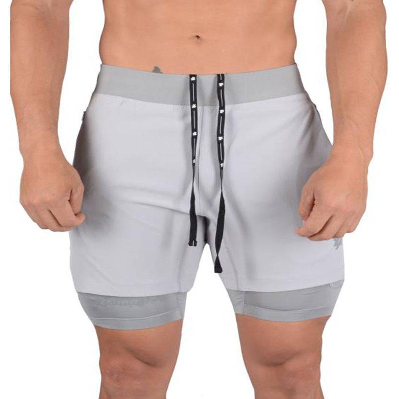 New Running Shorts Summer Men's Gym Fitness Bodybuilding Training Quick-drying Shorts Men's Jogging Running Sports 2-in-1 Shorts - Clothing Personality