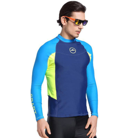 Men's Swimsuit Long Sleeve Sun Protection Swim Top - Clothing Personality