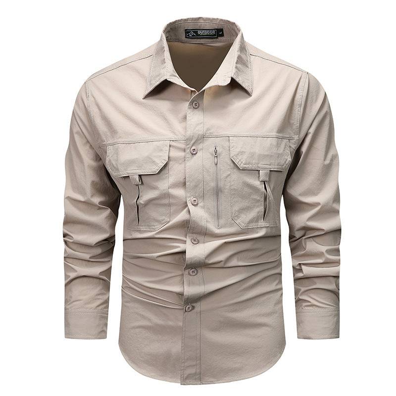 Retro Workwear Shirt Men's Long-sleeved Spring Fashion Brand Casual Overshirt - Clothing Personality