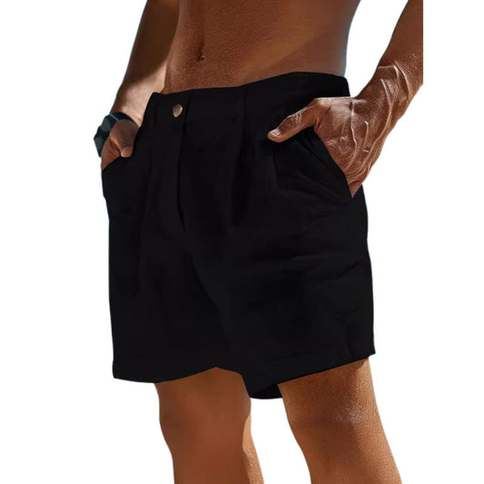 Men's Linen Shorts Button Pocket - Clothing Personality
