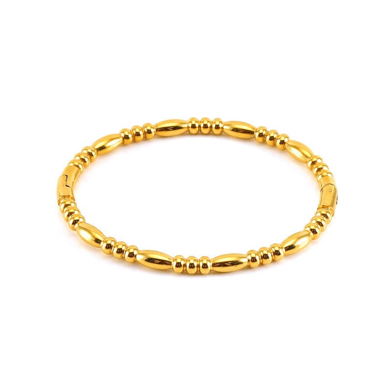 Fashion Bamboo Titanium Steel Bracelet Three Beads - Clothing Personality