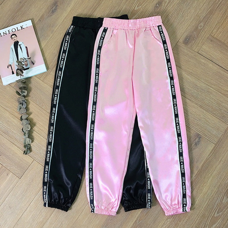 Webbing wide-leg pants