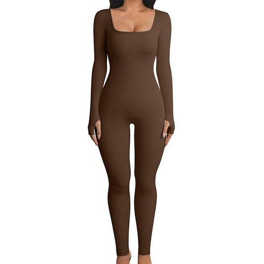 Seamless Jumpsuit Long Sleeve Shapewear Hip Lift Yoga Jumpsuit Sports Jumpsuit Bodysuits - Clothing Personality