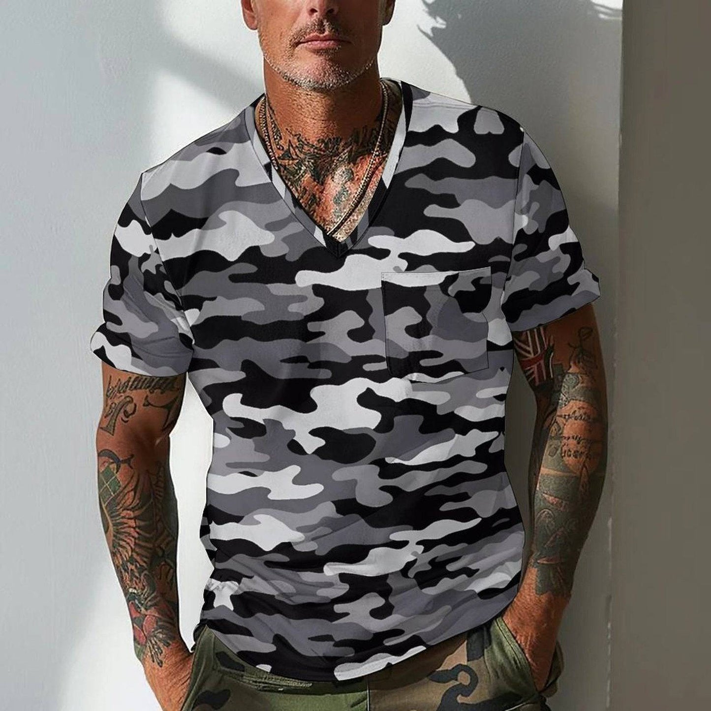 Summer Men's Design Camouflage Breathable Loose Fashion Short Sleeve - Clothing Personality