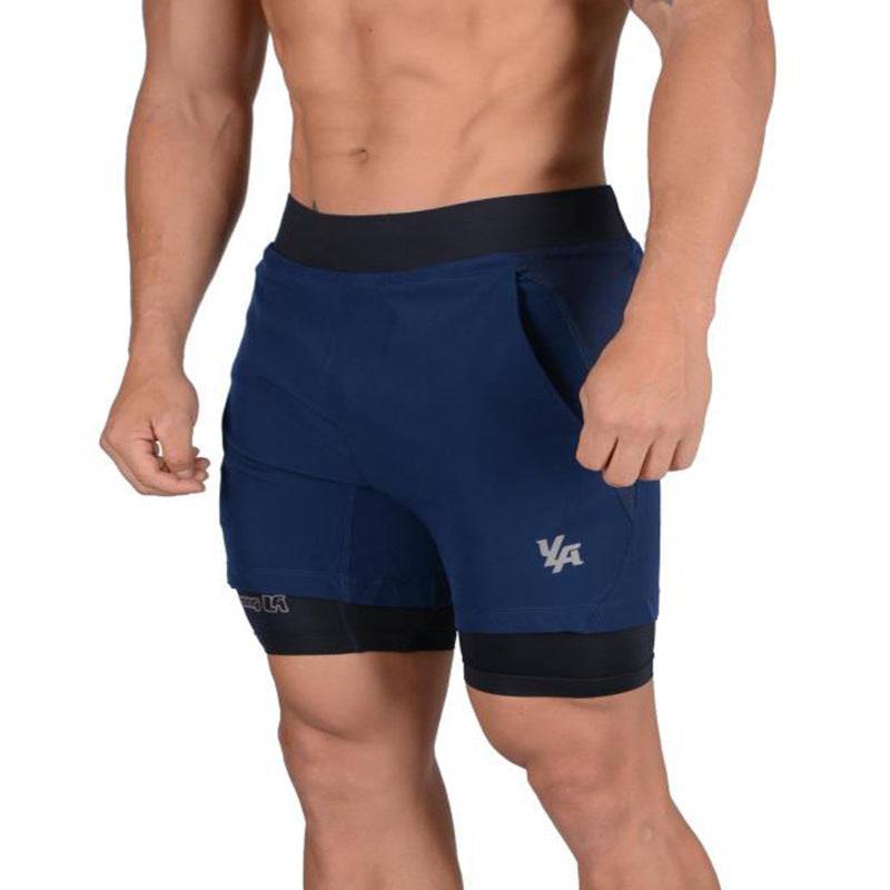 New Running Shorts Summer Men's Gym Fitness Bodybuilding Training Quick-drying Shorts Men's Jogging Running Sports 2-in-1 Shorts - Clothing Personality
