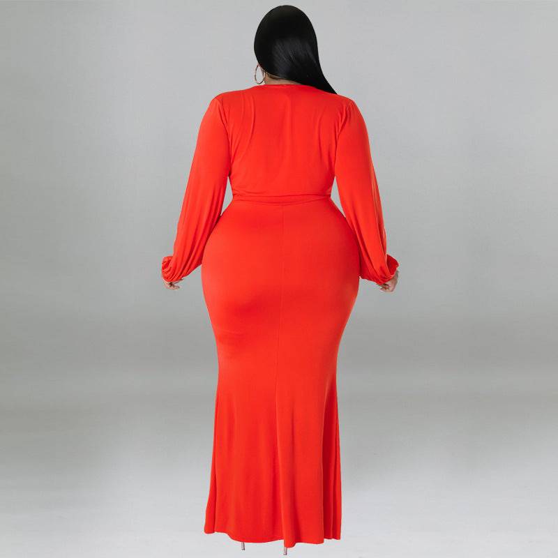 Women's Long Sleeve Pleated Dress - Clothing Personality