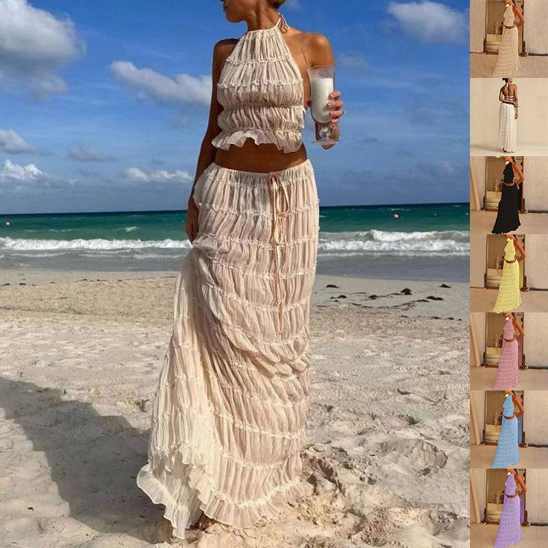 2-Piece Swing Skirt Outfit - Boho Chic - Sheer Outfit - Clothing Personality
