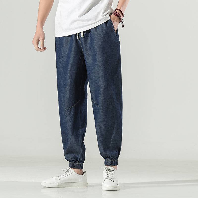 Men's Tencel Denim Casual Plus Size Loose Pants - Clothing Personality