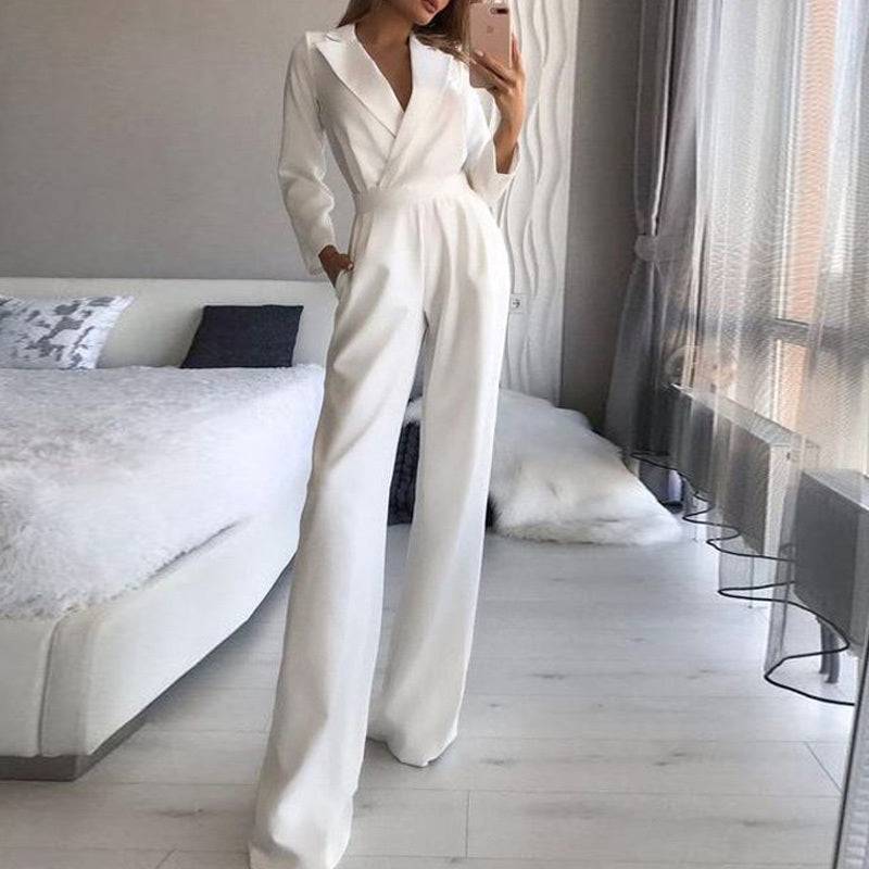 Women's Jumpsuit Spring Solid Color Slim Bodysuit Ladies New Style - Clothing Personality