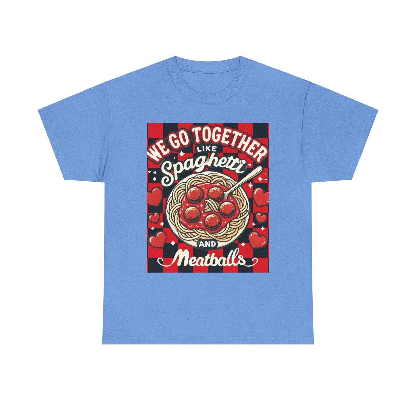 Perfect Pair: Spaghetti and Meatballs Graphic Tee - Cute Foodie T-Shirt for Couples - Clothing Personality
