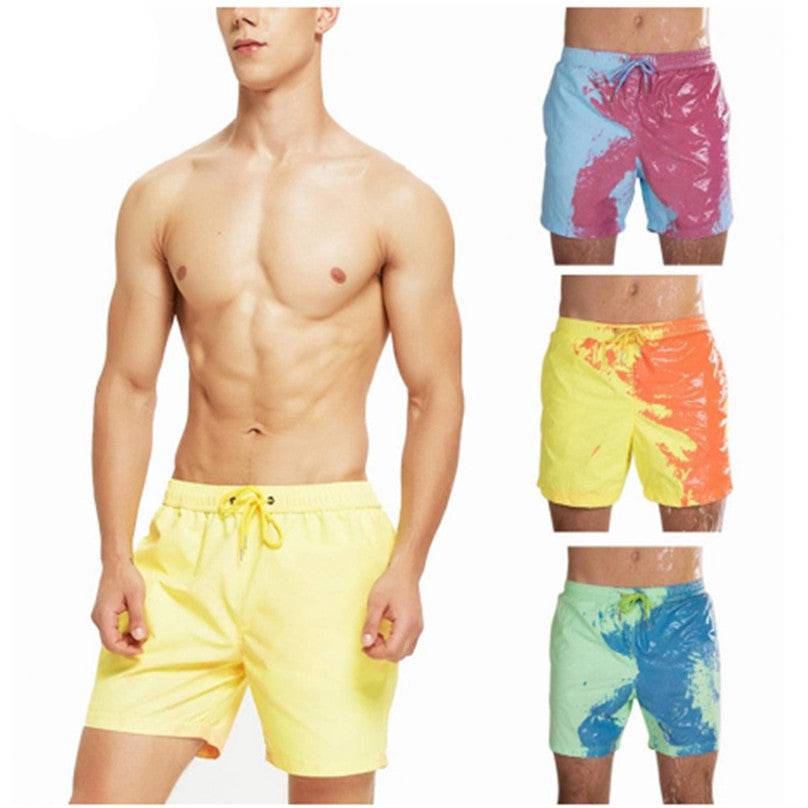 Magical Change Color Beach Shorts Summer Men Swimming Trunks Swimwear Swimsuit Quick Dry bathing shorts Beach Pant - Clothing Personality