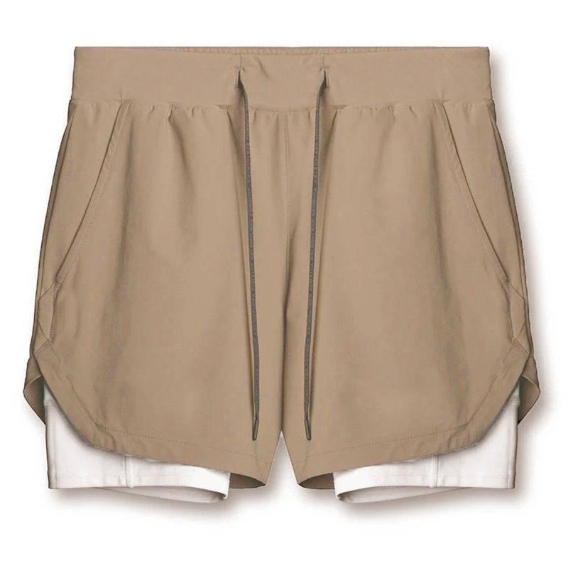 Sports Casual Quick-drying Double-layer Two-in-one Running Shorts - Clothing Personality