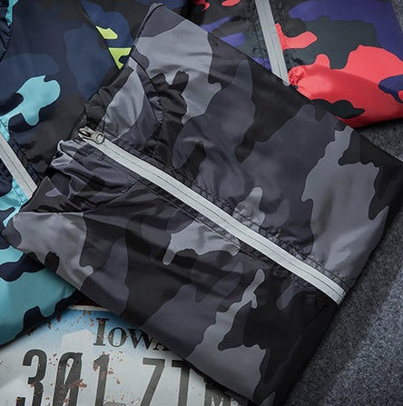 Men Jacket Fashion Spring Men Brand Camouflage Jackets Casual Mens Coat Men's Hooded Luminous Zipper Coats