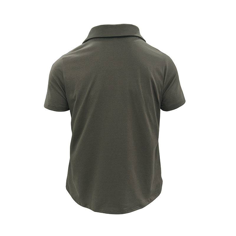 Men's Lapel Short Sleeve Outdoor Pocket Polo Shirt T-shirt - Clothing Personality