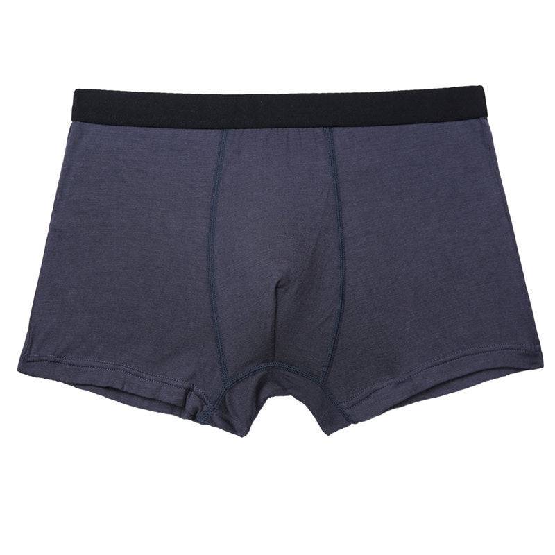 Men Boxer Shorts Pure Color Bamboo Fiber Men Underwear - Clothing Personality