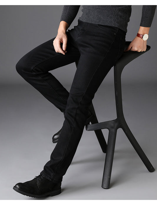 New Men's Jeans Slim Straight Black Pants For Men - Clothing Personality