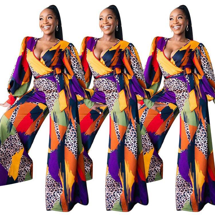 Women''s Wear Autumn And Winter Fashion Printed Jumpsuit - Clothing Personality