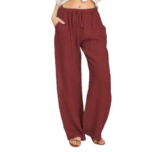 Women's Casual Cotton And Linen Loose Yoga Pants - Clothing Personality