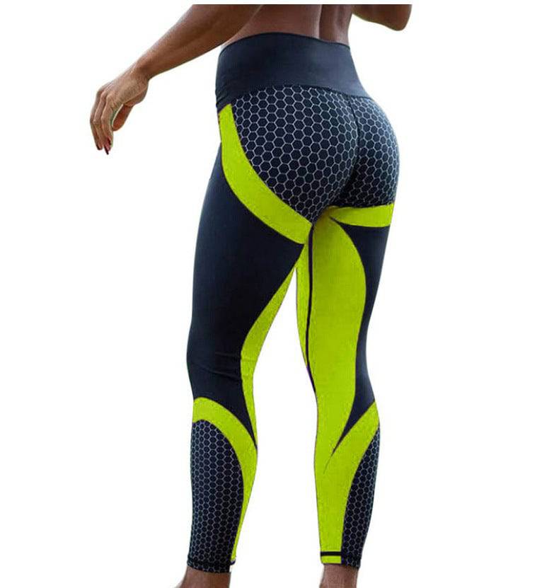 Yoga Fitness Leggings Women Pants Fitness Slim Tights Gym Running Sports Clothing Blue Lime Green