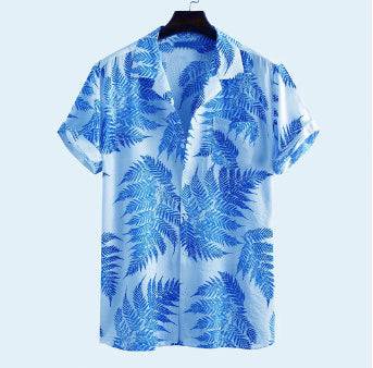 Lapel Short-sleeved Floral Shirt - Clothing Personality