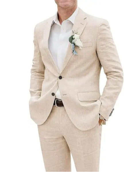 Fashion Casual Men's Suit Linen Slim Fit - Clothing Personality