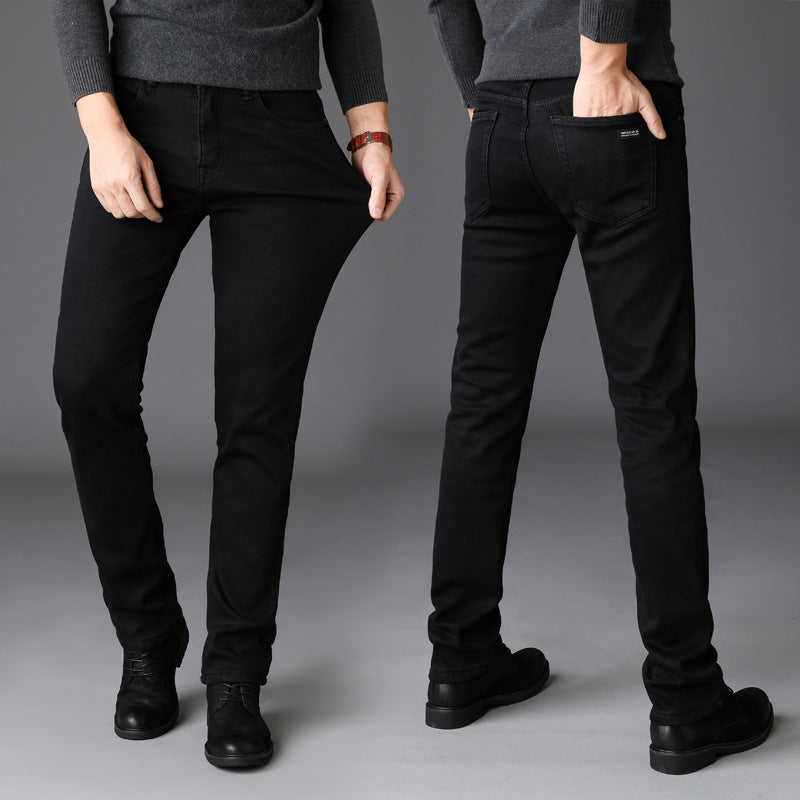 New Men's Jeans Slim Straight Black Pants For Men - Clothing Personality