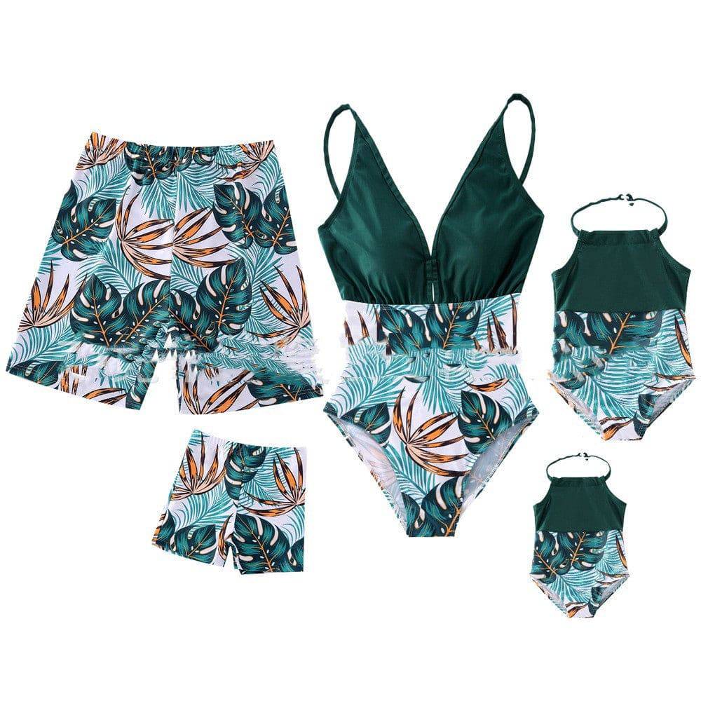 Parent-child Swimsuit Quick Dry Beach Pants Mid-child Swimsuit - Clothing Personality