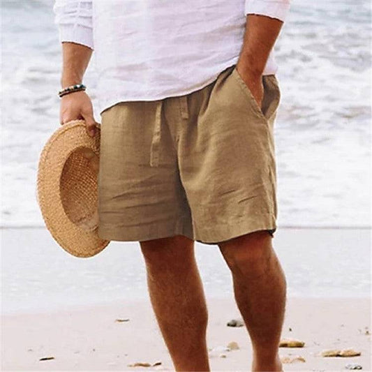 Men's Daily Sand Pure Color Comfortable Breathable Shorts - Clothing Personality