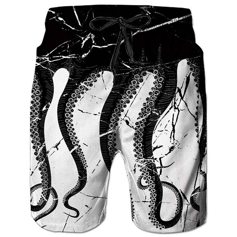 Men's Beach Pants Casual Shorts Octopus Amazon Plus Size Sweatpants - Clothing Personality