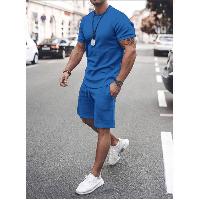 Men's Short Sleeve Shorts Set Two-Piece Sports And Leisure - Clothing Personality