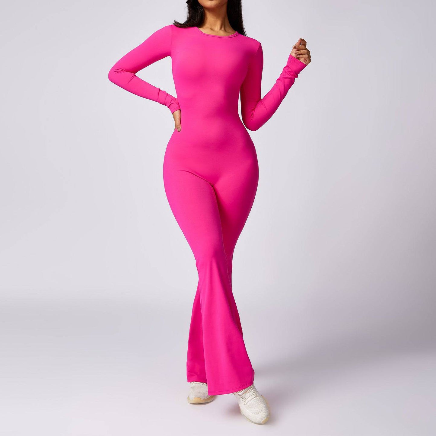 Leisure Horn Long Sleeve Yoga Jumpsuit - Clothing Personality