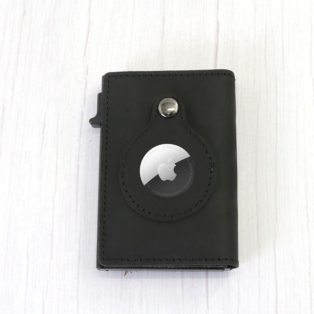 Minimalist Wallets For Men, Premium Genuine Leather Credit Card Holder For AirTag With Slim Wallet RFID Technology - Clothing Personality
