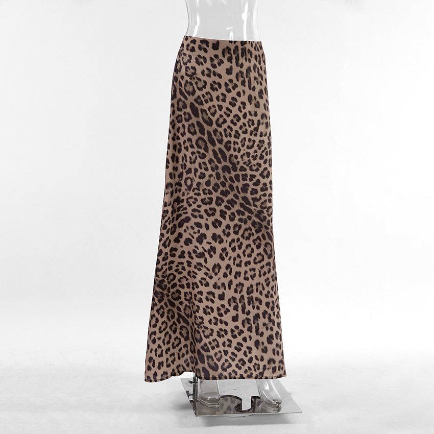 Leopard Print Dress Fashion Mermaid Skirt Womens Clothing - Clothing Personality