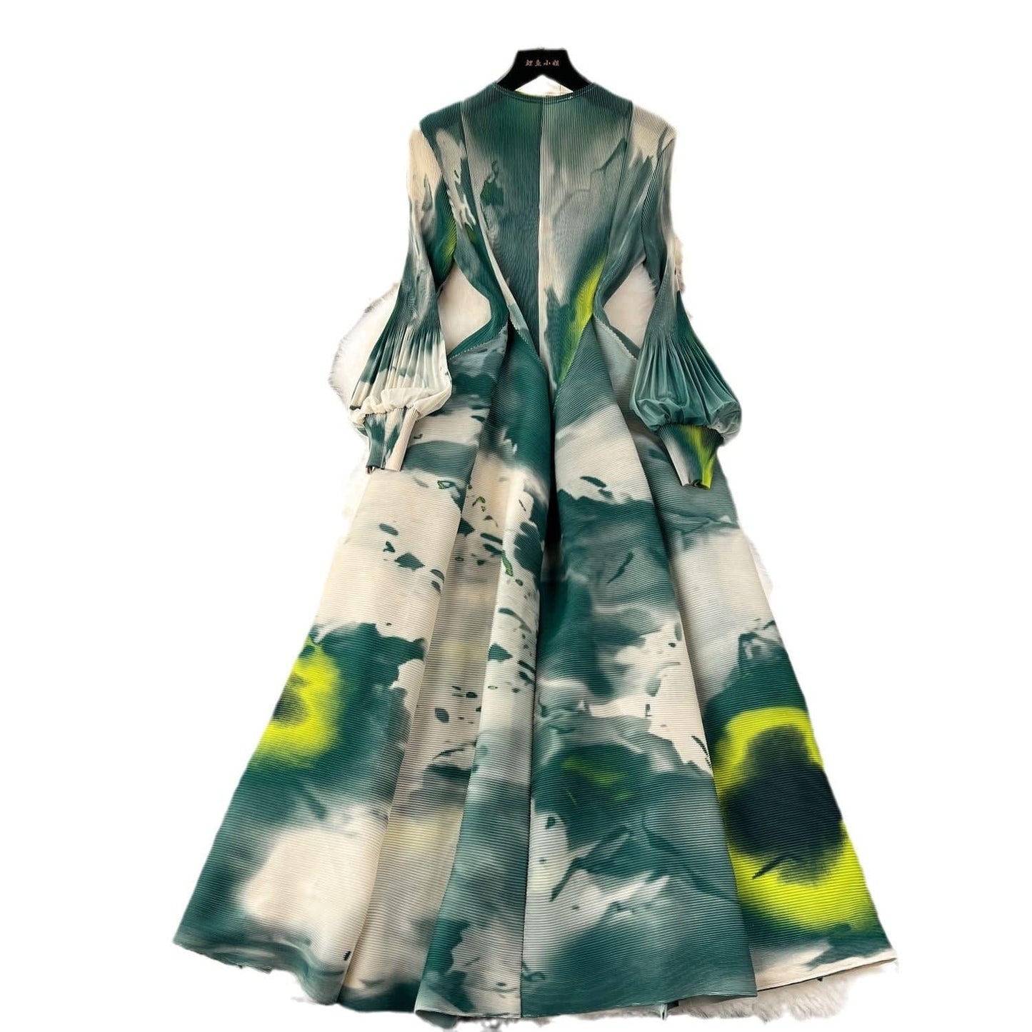 Elegant Design Printed Long Sleeve Cinched Plus Size Dress - Clothing Personality
