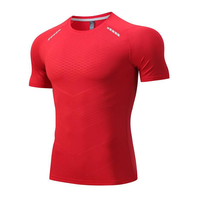 Men's Quick Drying T-Shirt Short-Sleeved Activewear Top Round Neck Workout Clothes - Clothing Personality