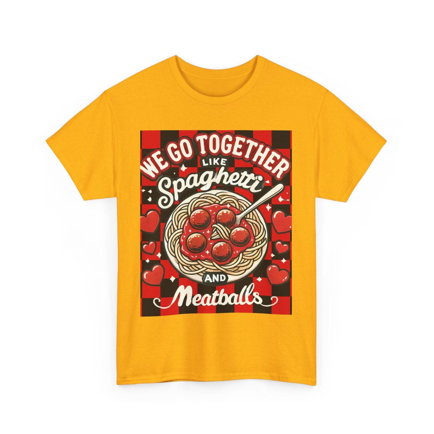 Perfect Pair: Spaghetti and Meatballs Graphic Tee - Cute Foodie T-Shirt for Couples - Clothing Personality