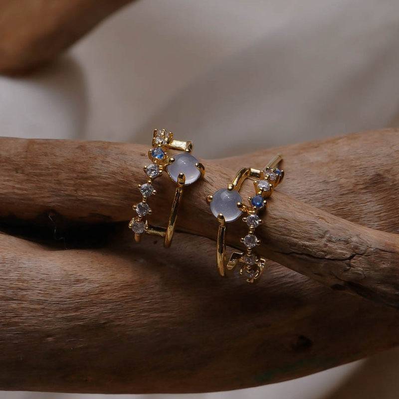 Ladies vintage opal earrings - Clothing Personality