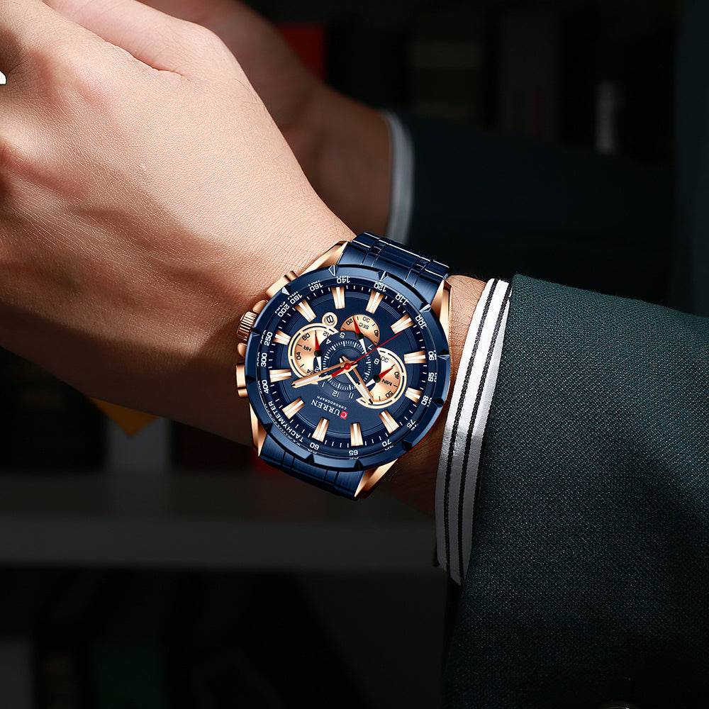 Curren Men's Blue Business Wristwatch - Clothing Personality