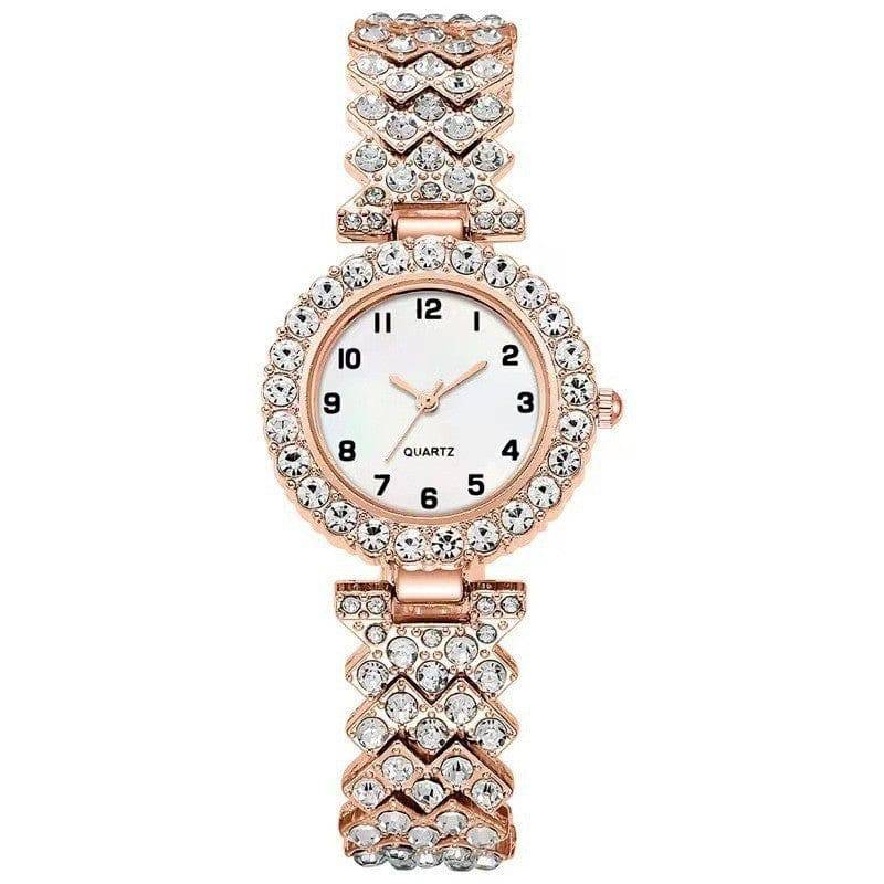 Fashion Jewelry 2pcs Luxury Fashion Women Watch Set Silver Strap Ladies Quartz Wristwatch Alloy Bracelet For Ladies Jewelry Set Clock Gift - Clothing Personality
