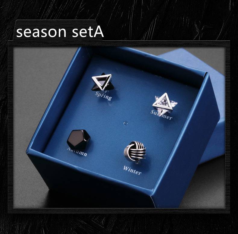 925 Silver Men''s Earrings Single Fashionable Silver Earrings - Clothing Personality