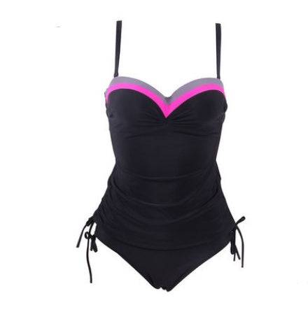 2021European Split Tankini Tankini Europe And The United States New Solid Color Striped Swimwear One-piece Ladies Swimwear - Clothing Personality