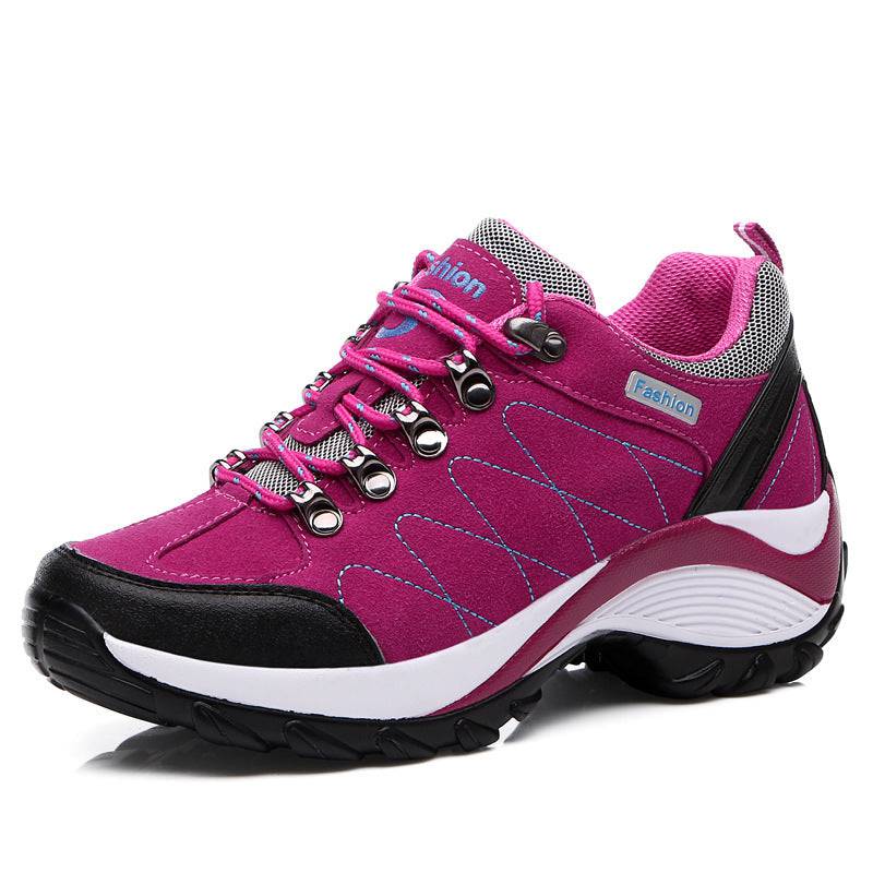 Women’s Genuine Leather Hiking Sneakers – Non-Slip, Lace-Up Trail Shoes - Clothing Personality