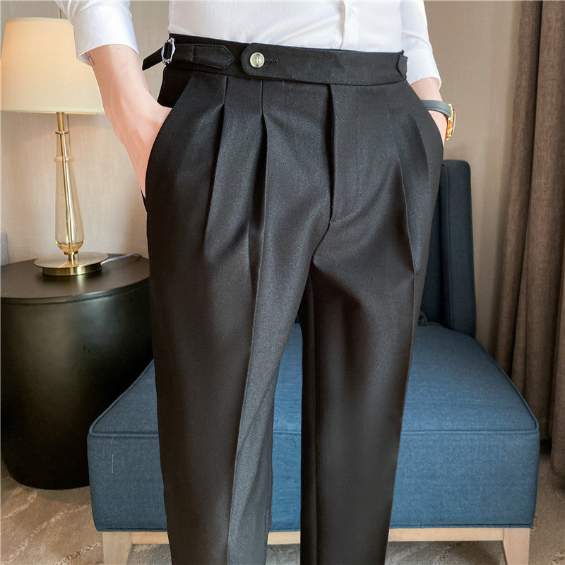 Slimming Belted Casual Pants - Trendy Suit Pants for Men