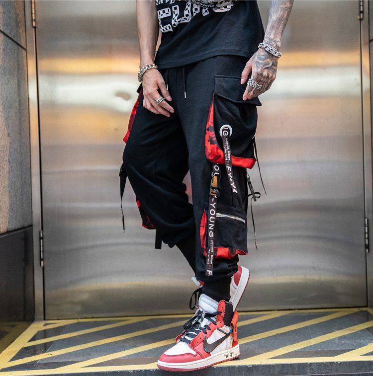 Hiphop webbing harem trousers - Clothing Personality