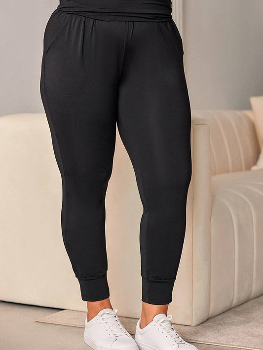 Casual Plus Size Fitness Cropped Tight Solid Color High Waist Leggings Women - Clothing Personality